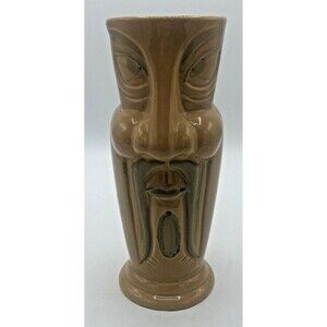 Vintage Charlie Chan Tiki Mug Fu Manchu Cup Ceramic Barware and/or Vase 7 3/4”